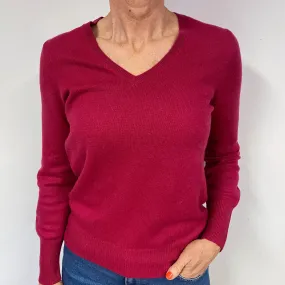Ruby Red V-Neck Jumper Medium
