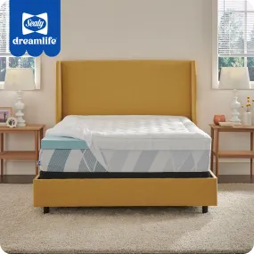 Sealy® Dreamlife™ 4” Topper with 3" Gel Memory Foam   1” Quilted Cooling Cover