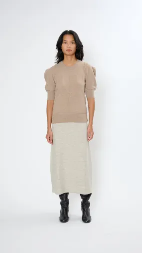 Short Sleeve Jumper in Latte Coffee