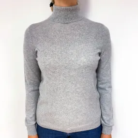 Smoke Grey Cashmere Polo Neck Jumper Small