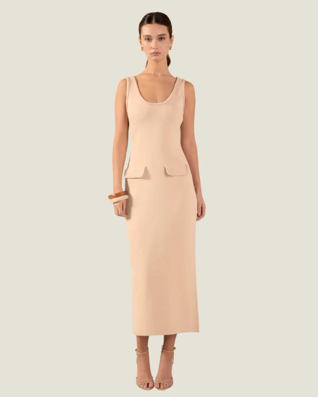 The Colette: Braided Knit Sleeveless Midi Dress
