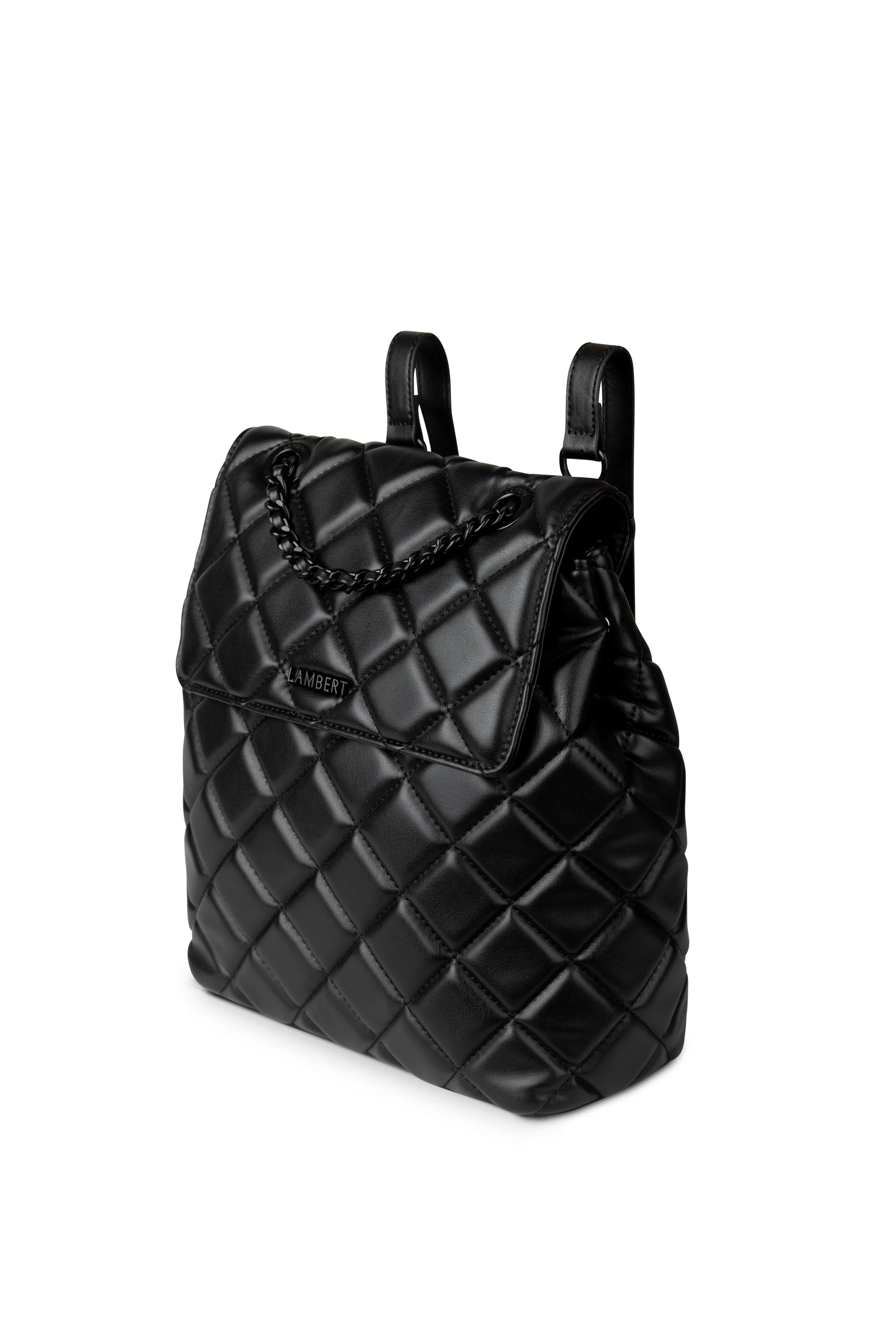 The SADIE - 2-In-1 Black Quilted Vegan Leather Backpack