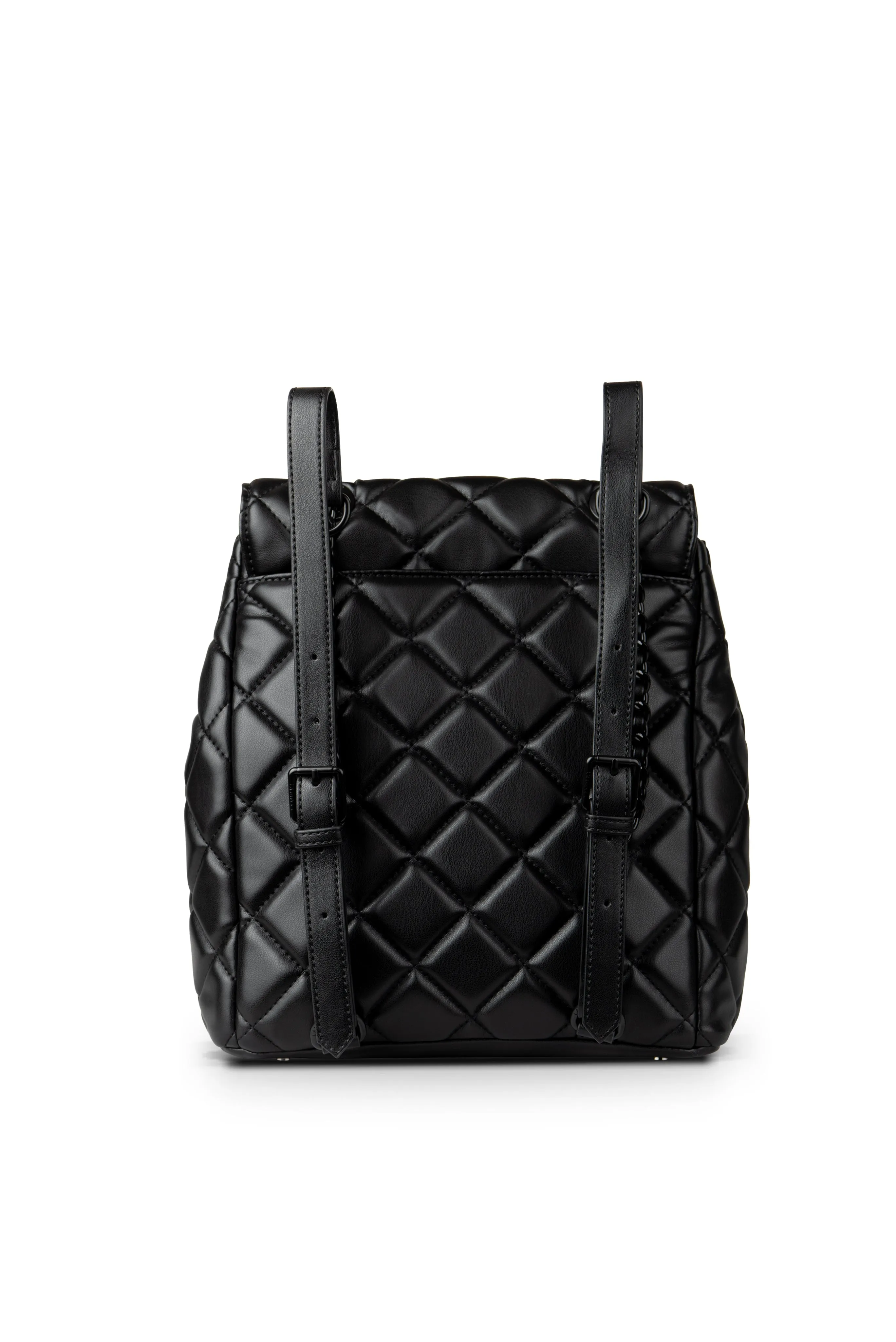 The SADIE - 2-In-1 Black Quilted Vegan Leather Backpack