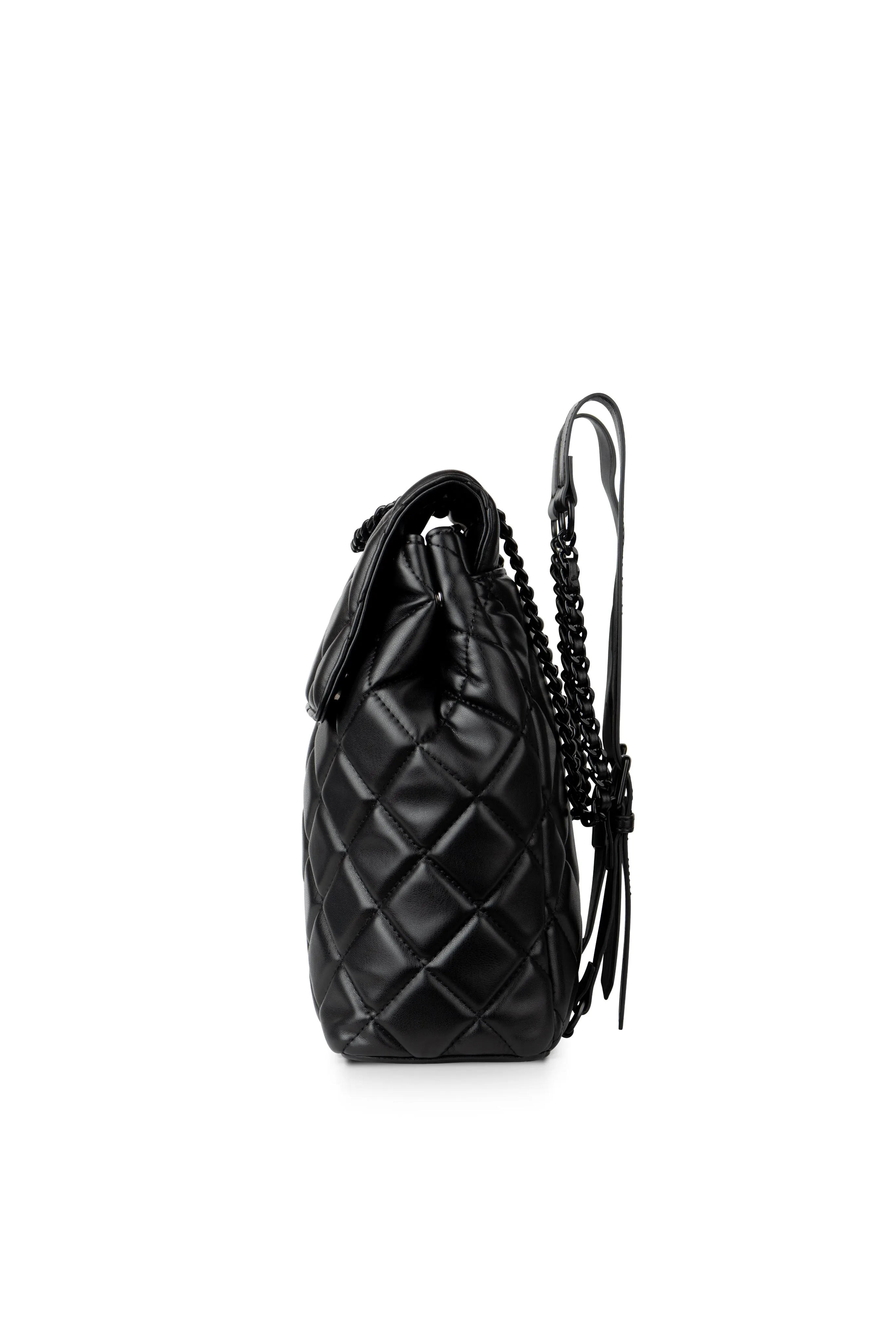 The SADIE - 2-In-1 Black Quilted Vegan Leather Backpack