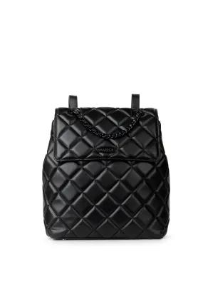 The SADIE - 2-In-1 Black Quilted Vegan Leather Backpack