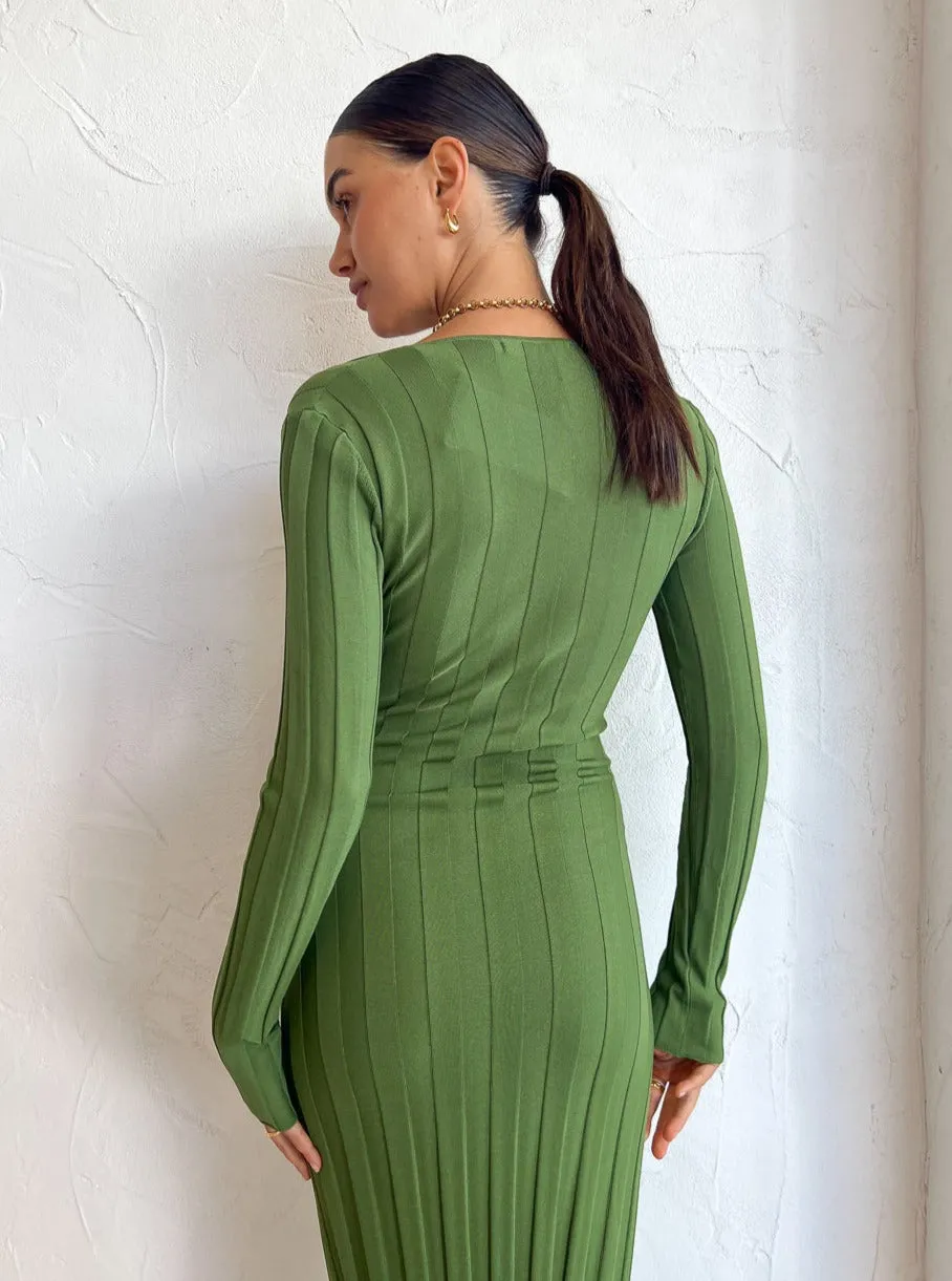 Third Form Liaison Knit Keyhole Maxi Dress in Juniper