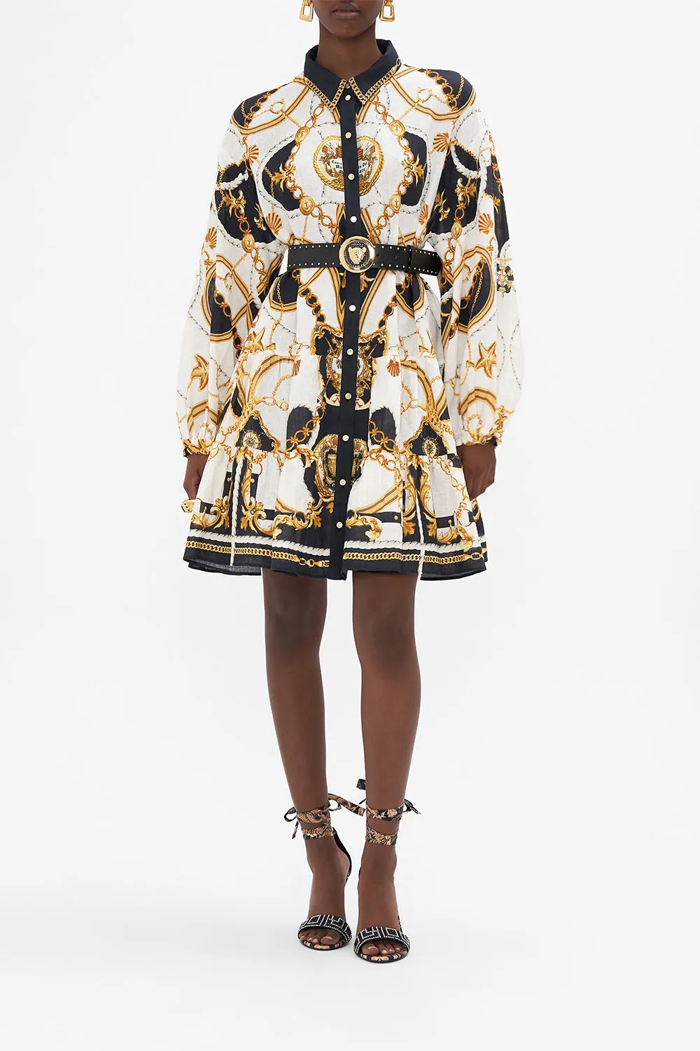 TIERED SHIRT DRESS SEA CHARM