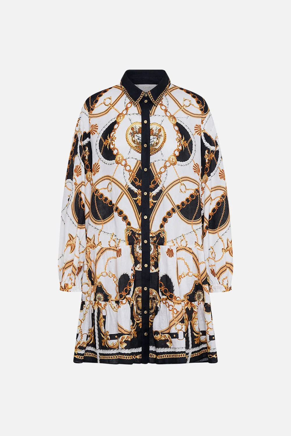 TIERED SHIRT DRESS SEA CHARM