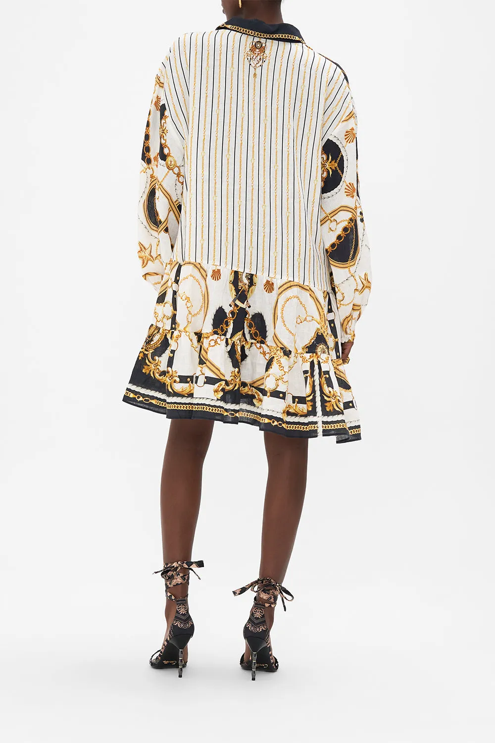 TIERED SHIRT DRESS SEA CHARM