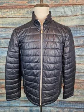 Trapper "Massimo" Leather Jacket - Navy