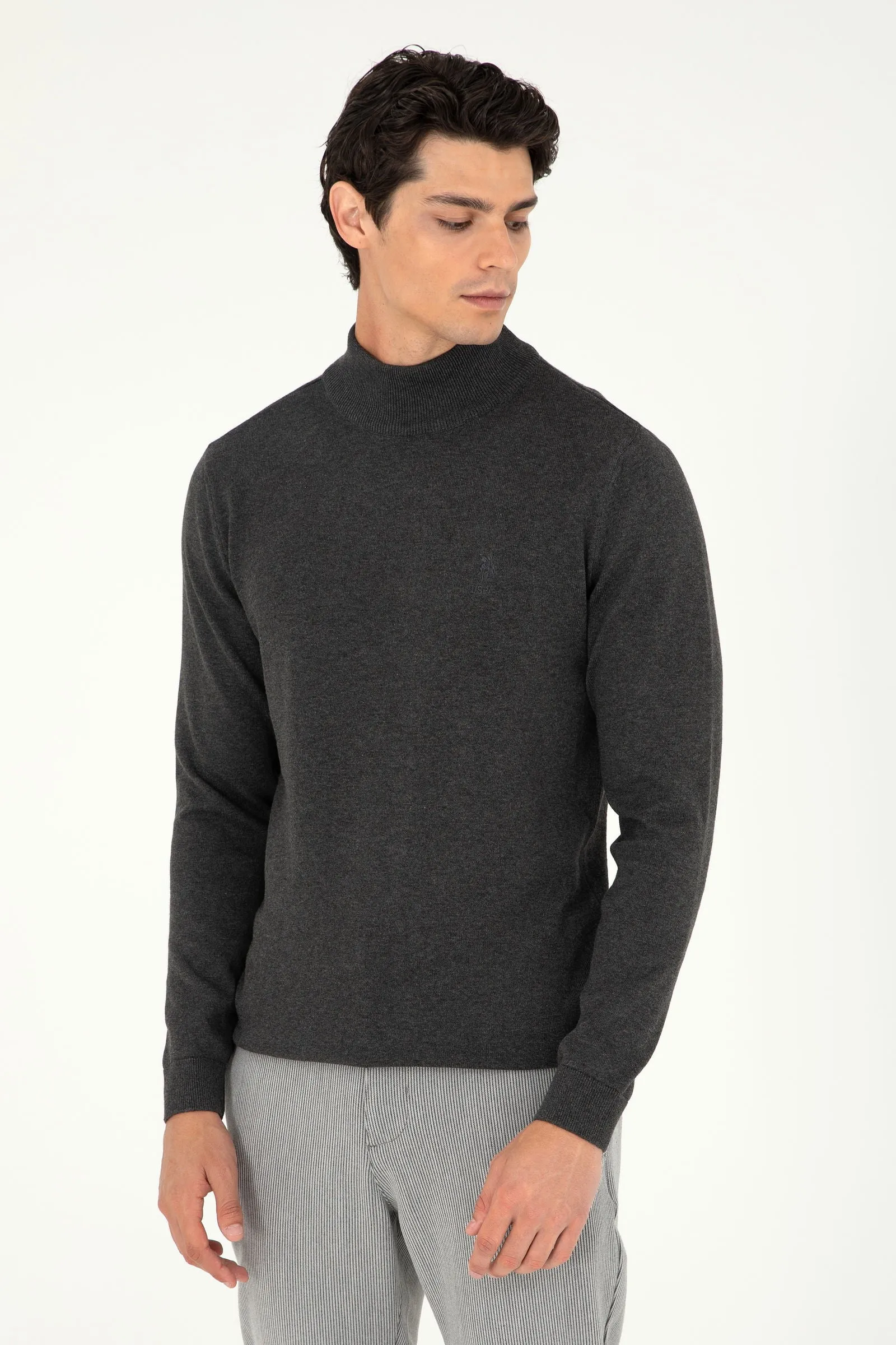 USPA Men Jumper H/Neck Anthracite VR081 USPJR381 US POLO ASSN.