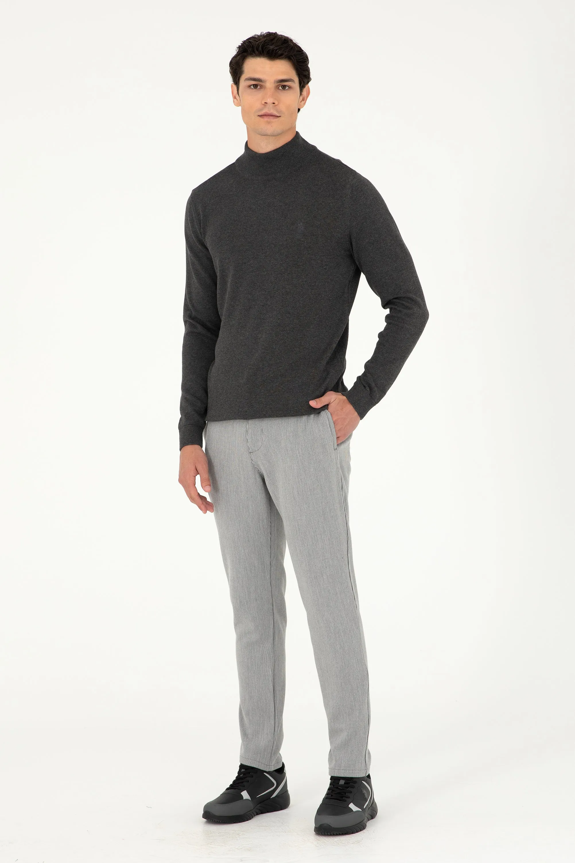 USPA Men Jumper H/Neck Anthracite VR081 USPJR381 US POLO ASSN.