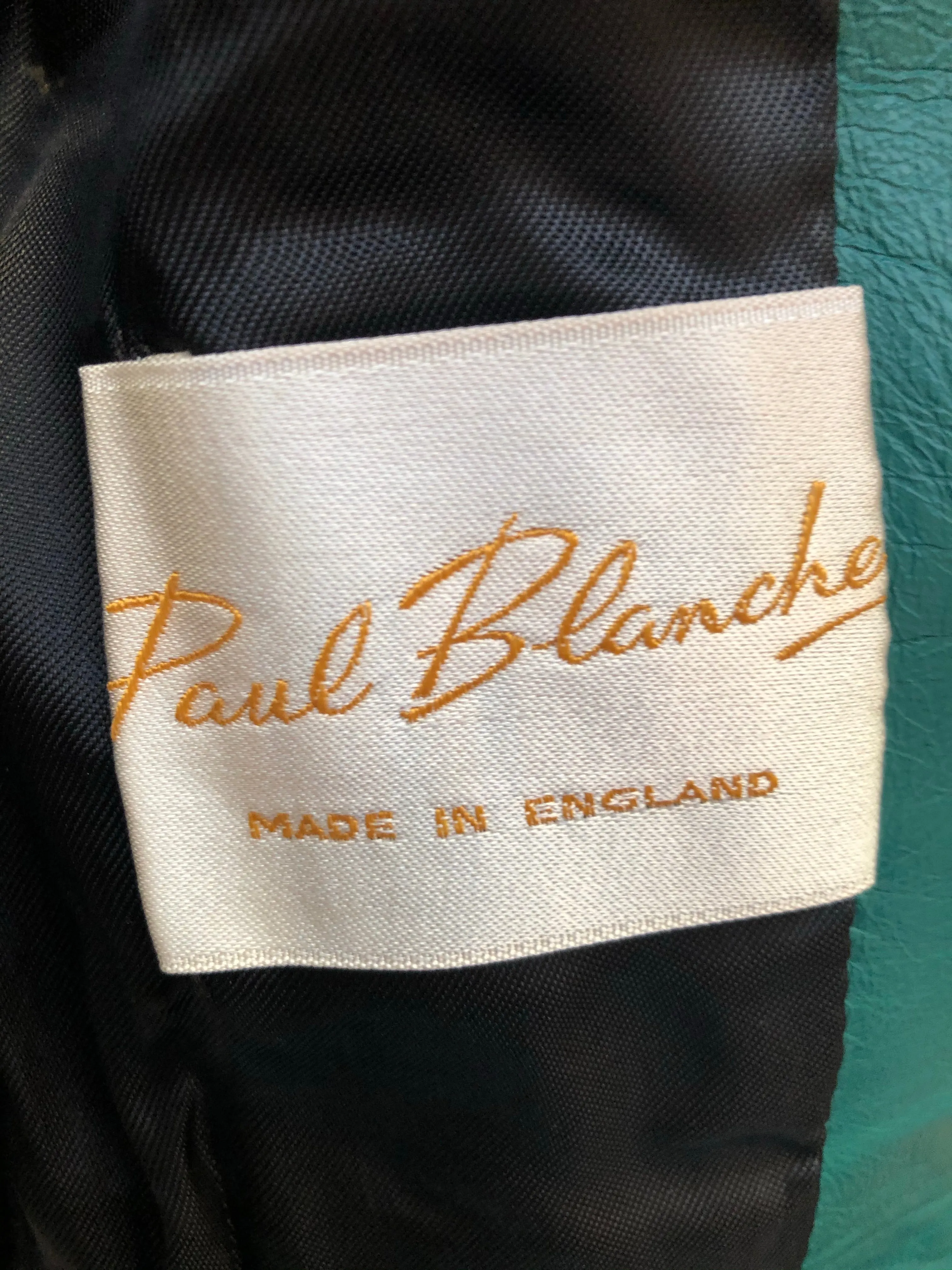 Vintage 1960s Paul Blanche Leather Coat in Green - Size UK 12