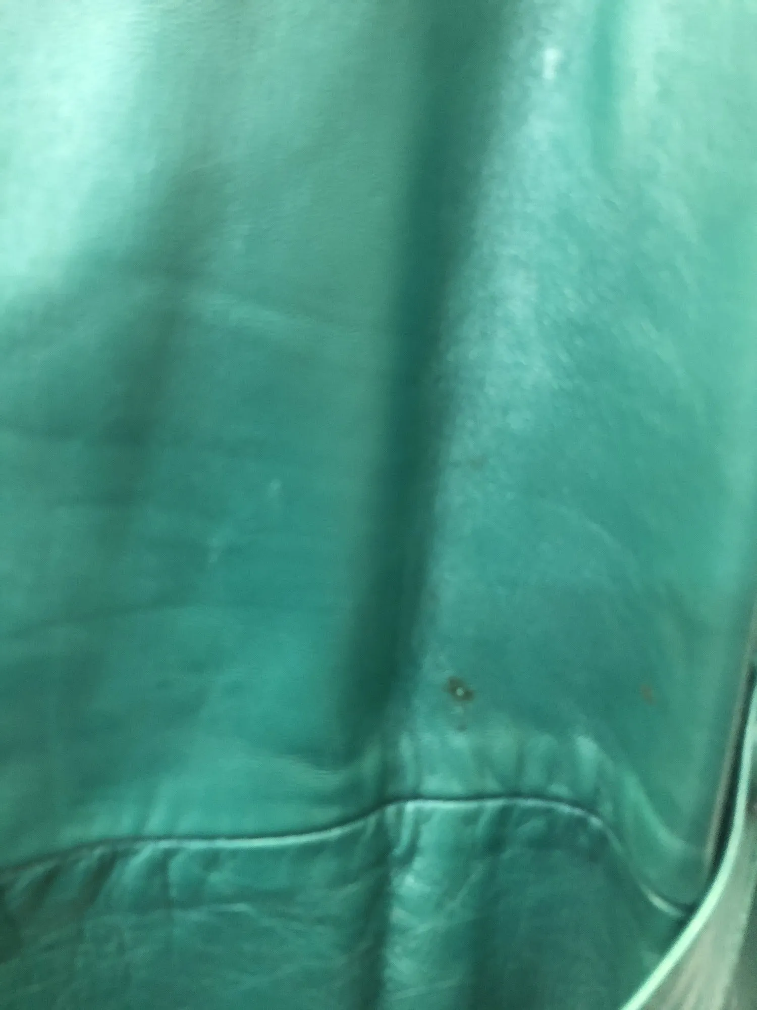 Vintage 1960s Paul Blanche Leather Coat in Green - Size UK 12