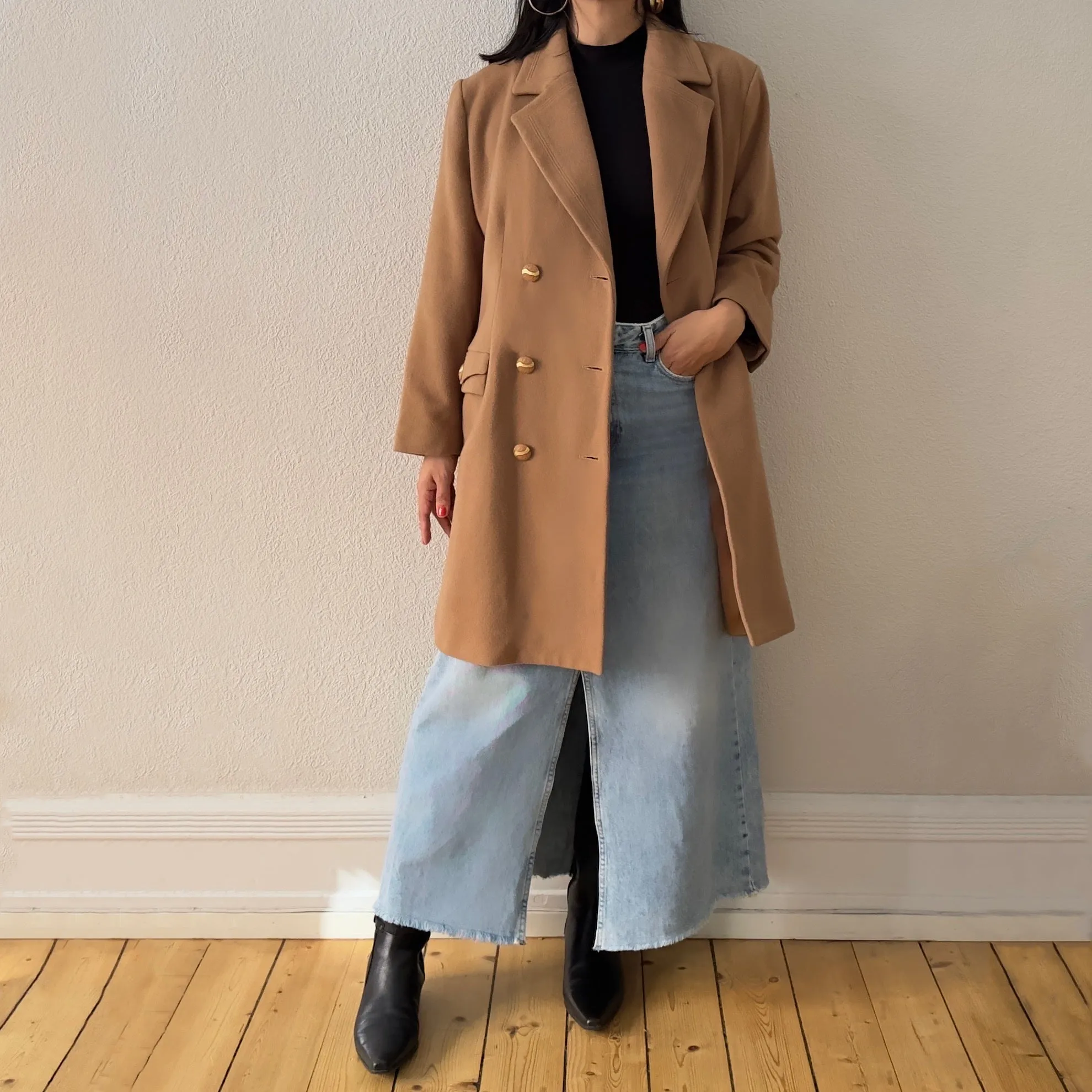 Vintage Camel Wool Cashmere Coat
