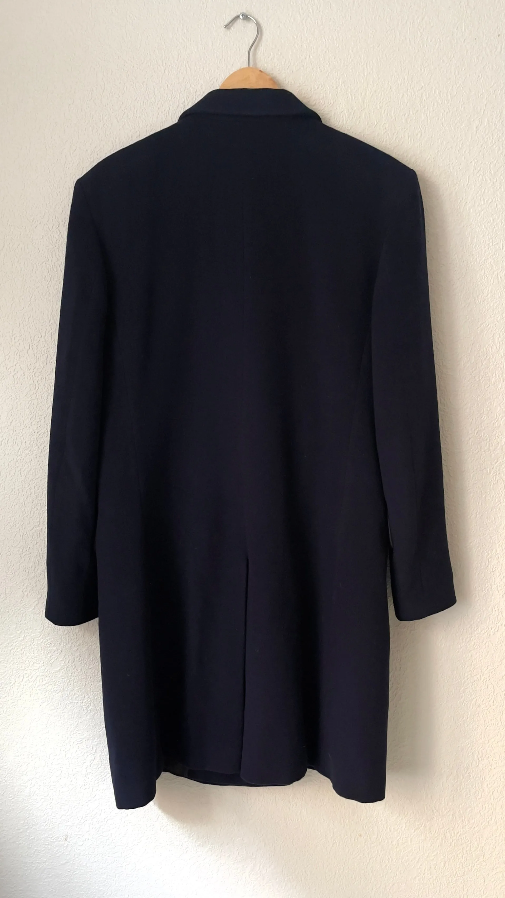 Vintage Navy Blue Wool Coat - Crisca