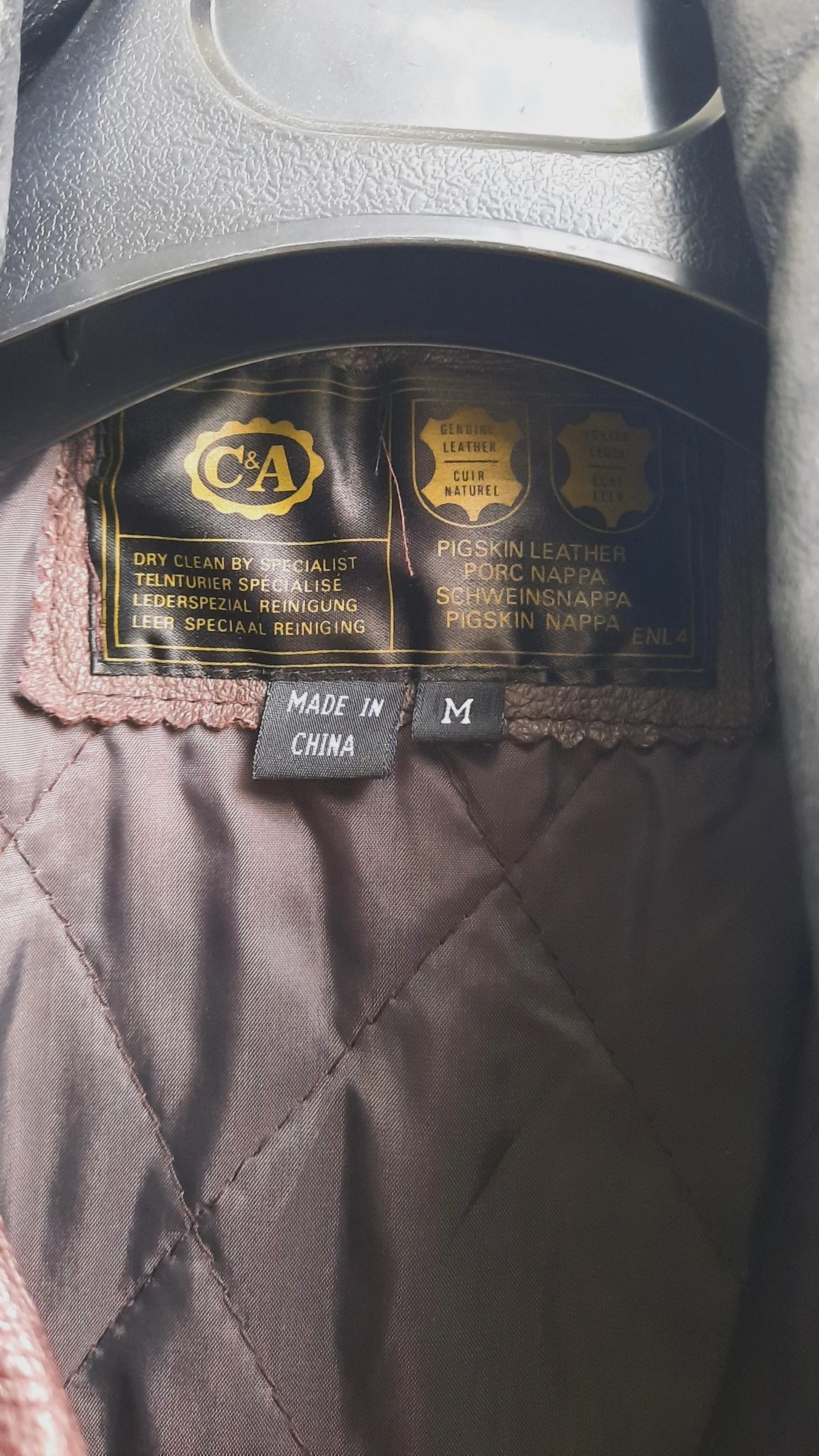 Vintage Real Leather Brown/Black Unisex Coat
