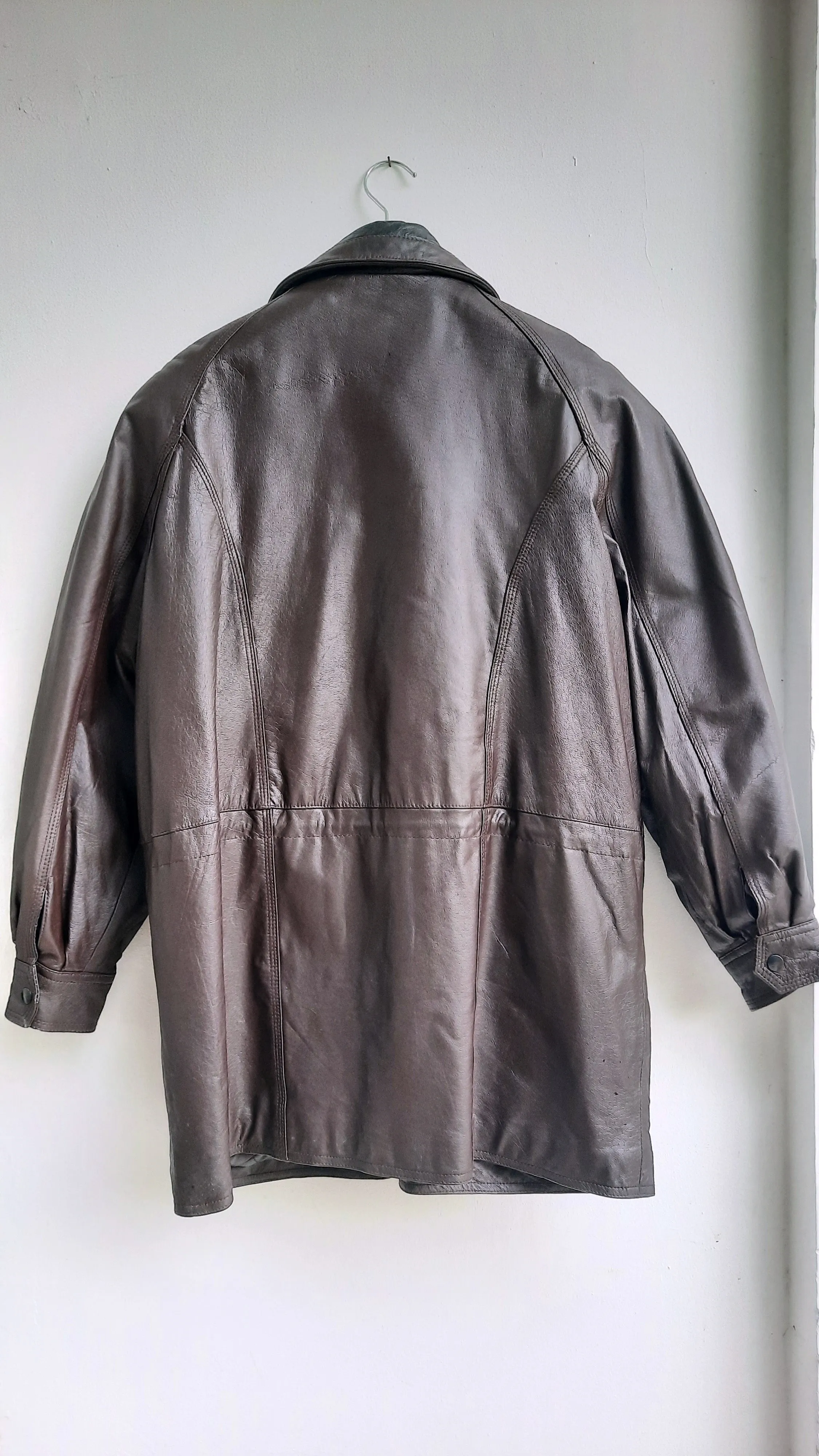 Vintage Real Leather Brown/Black Unisex Coat