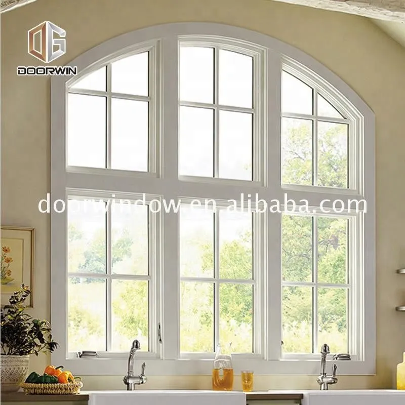 Window with black color arch top treatments for arched windows by Doorwin on Alibaba
