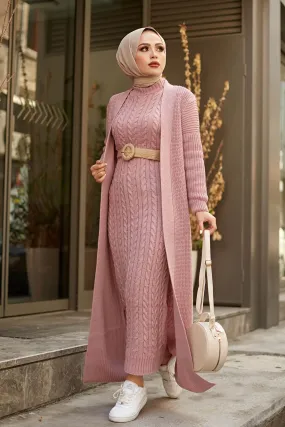 ZRF Women Knit Rose Cardigan Dress Suit - Chervonohrad